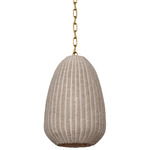 Kokomo Pendant - Antique Burnished Brass / Ash Wicker