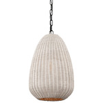Kokomo Pendant - Bronze / Chalk Wicker