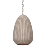 Kokomo Pendant - Polished Nickel / Ash Wicker