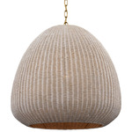 Kokomo Domed Pendant - Antique Burnished Brass / Ash Wicker