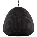 Kokomo Domed Pendant - Bronze / Charcoal Wicker
