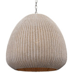 Kokomo Domed Pendant - Polished Nickel / Ash Wicker