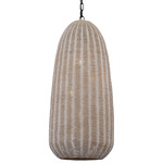 Kokomo Elongated Pendant - Bronze / Ash Wicker