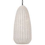 Kokomo Elongated Pendant - Bronze / Chalk Wicker