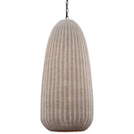 Kokomo Elongated Pendant - Bronze / Ash Wicker