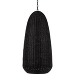 Kokomo Elongated Pendant - Bronze / Charcoal Wicker