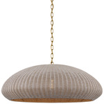 Kokomo Wide Pendant - Antique Burnished Brass / Ash Wicker