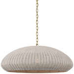 Kokomo Wide Pendant - Antique Burnished Brass / Chalk Wicker