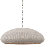 Kokomo Wide Pendant - Polished Nickel / Chalk Wicker