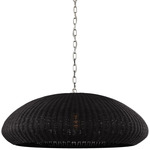 Kokomo Wide Pendant - Polished Nickel / Charcoal Wicker