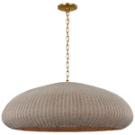 Kokomo Wide Pendant - Antique Burnished Brass / Ash Wicker