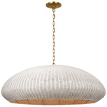 Kokomo Wide Pendant - Antique Burnished Brass / Chalk Wicker