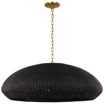 Kokomo Wide Pendant - Antique Burnished Brass / Charcoal Wicker