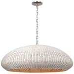 Kokomo Wide Pendant - Polished Nickel / Chalk Wicker
