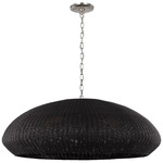 Kokomo Wide Pendant - Polished Nickel / Charcoal Wicker