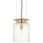 Elias Floating Pendant - Antique Burnished Brass / Clear