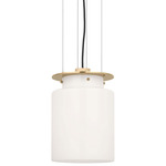 Elias Floating Pendant - Antique Burnished Brass / White