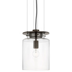 Elias Floating Pendant - Bronze / Clear