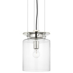 Elias Floating Pendant - Polished Nickel / Clear