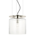 Elias Floating Pendant - Polished Nickel / Clear