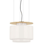 Elias Floating Pendant - Antique Burnished Brass / White