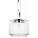 Elias Floating Pendant - Polished Nickel / Clear