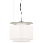 Elias Floating Pendant - Polished Nickel / White