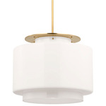 Elias Pendant - Antique Burnished Brass / White