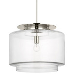 Elias Pendant - Polished Nickel / Clear