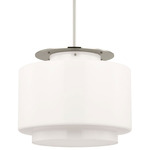 Elias Pendant - Polished Nickel / White