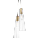 Osvaldo Multi Light Pendant - Antique Burnished Brass / Clear
