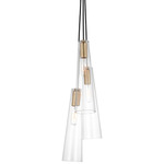 Osvaldo Multi Light Pendant - Antique Burnished Brass / Clear