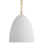 Elliot Dome Pendant - Antique Brass / Matte White