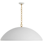 Elliot Wide Dome Pendant - Antique Brass / Matte White
