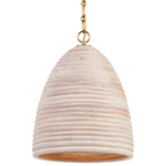 Emerson Pendant - Hand-Rubbed Antique Brass / Ash Rattan