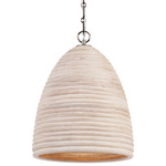 Emerson Pendant - Polished Nickel / Ash Rattan