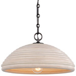 Emerson Dome Pendant - Bronze / Ash Rattan