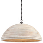 Emerson Dome Pendant - Bronze / Ash Rattan