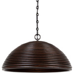 Emerson Dome Pendant - Bronze / Espresso Rattan