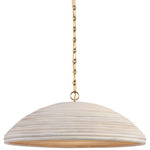 Emerson Dome Pendant - Hand-Rubbed Antique Brass / Ash Rattan