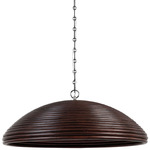 Emerson Dome Pendant - Polished Nickel / Espresso Rattan