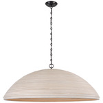 Emerson Dome Pendant - Bronze / Ash Rattan