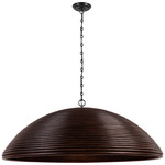 Emerson Dome Pendant - Bronze / Espresso Rattan