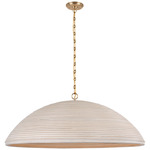 Emerson Dome Pendant - Hand-Rubbed Antique Brass / Ash Rattan