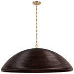 Emerson Dome Pendant - Hand-Rubbed Antique Brass / Espresso Rattan