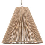 Goodman Pendant - Antique Nickel / Natural Abaca