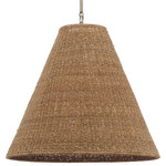 Goodman Pendant - Antique Nickel / Toast Rattan