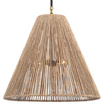Goodman Pendant - Bronze / Hand-Rubbed Antique Brass / Natural Abaca