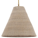 Goodman Pendant - Hand-Rubbed Antique Brass / Ash Rattan