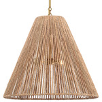 Goodman Pendant - Hand-Rubbed Antique Brass / Natural Abaca